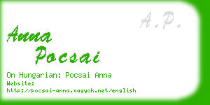 anna pocsai business card